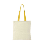 Katoenen tas met lange gekleurde hengsels 100 g/m2 Cotton Colour kleur geel tweede weergave voorkant