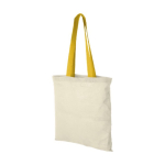 Katoenen tas met lange gekleurde hengsels 100 g/m2 Cotton Colour kleur geel