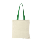 Katoenen tas met lange gekleurde hengsels 100 g/m2 Cotton Colour kleur groen tweede weergave voorkant