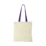 Katoenen tas met lange gekleurde hengsels 100 g/m2 Cotton Colour kleur paars tweede weergave voorkant