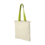 Katoenen tas met lange gekleurde hengsels 100 g/m2 Cotton Colour kleur lichtgroen