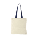 Katoenen tas met lange gekleurde hengsels 100 g/m2 Cotton Colour kleur marineblauw tweede weergave voorkant