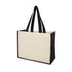 Jute en canvas tassen met gelamineerde binnenkant Jute Beach kleur zwart