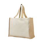 Jute en canvas tassen met gelamineerde binnenkant Jute Beach kleur naturel