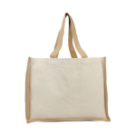 Jute en canvas tassen met gelamineerde binnenkant Jute Beach kleur naturel tweede weergave voorkant
