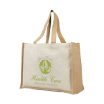 Jute en canvas tassen met gelamineerde binnenkant Jute Beach kleur naturel tweede weergave zeefdruk