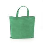 Non woven tas met korte gekleurde handvatten 80 g/m2 Bazaar Short kleur groen tweede weergave