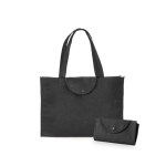 Goedkope opvouwbare non woven tas weerstand 9 kg en 90 g/m2 Flap kleur zwart  negende weergave
