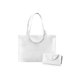 Goedkope opvouwbare non woven tas weerstand 9 kg en 90 g/m2 Flap kleur wit  negende weergave