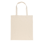 Duurzame gerecyclede katoenen draagtas 145 g/m2 Waterless kleur beige