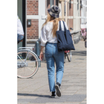 Duurzame gerecyclede katoenen draagtas 145 g/m2 Waterless kleur marineblauw