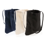 Gerecyclede tas met lange handvatten 330 g/m2 Waterless Strong kleur zwart algemene weergave