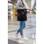 Gerecyclede tas met lange handvatten 330 g/m2 Waterless Strong kleur zwart sfeer weergave 2