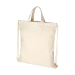 Rugzak gerecycled polyester katoen trekkoord met logo 210 g/m2 Retro kleur naturel