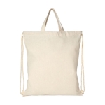 Rugzak gerecycled polyester katoen trekkoord met logo 210 g/m2 Retro kleur naturel tweede weergave voorkant