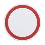 Ronde draadloze oplader in verschillende kleurtjes met logo ColorRound kleur rood tweede weergave voorkant