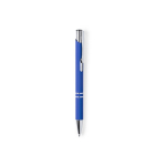 Metalen pennen met rubber en blauwe inkt Aster Matt kleur blauw  negende weergave