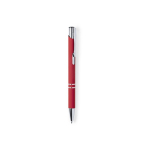 Metalen pennen met rubber en blauwe inkt Aster Matt kleur rood  negende weergave