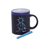 Schoolbord keramische mok met krijt 350ml Chalk kleur blauw