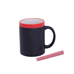 Schoolbord keramische mok met krijt 350ml Chalk kleur rood