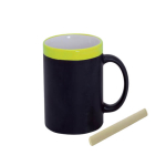 Schoolbord keramische mok met krijt 350ml Chalk kleur geel