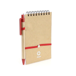 Notitieblok bedrukken met kartonnen pen A6 vellen EcoSpiral kleur rood  negende weergave
