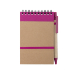 Notitieblok bedrukken met kartonnen pen A6 vellen EcoSpiral kleur fuchsia  negende weergave