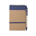 Notitieblok bedrukken met kartonnen pen A6 vellen EcoSpiral kleur marineblauw  negende weergave