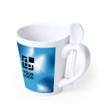 Mok met foto bedrukken inc lepel van 350ml Sublimcon met jouw bedrukking