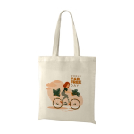 Goedkope katoenen tassen met lange handvatten 105 g/m2 Organic kleur beige afbeelding met logo