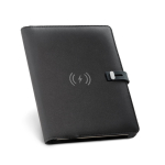 Schrijfmap met draadloze oplader A5 Wireless Charger kleur zwart