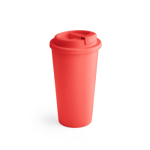 Dubbelwandige plastic koffiebeker bedrukken 500ml Large kleur rood