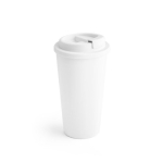 Dubbelwandige plastic koffiebeker bedrukken 500ml Large kleur wit
