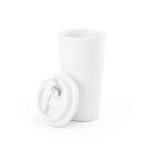 Dubbelwandige plastic koffiebeker bedrukken 500ml Large kleur wit derde weergave