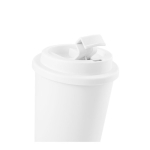 Dubbelwandige plastic koffiebeker bedrukken 500ml Large kleur wit vierde weergave