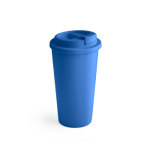 Dubbelwandige plastic koffiebeker bedrukken 500ml Large kleur koningsblauw