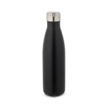 Vacuüm geïsoleerde stalen fles met metalen dop 500ml Satin kleur zwart