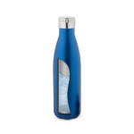 Vacuüm geïsoleerde stalen fles met metalen dop 500ml Satin kleur blauw vierde weergave