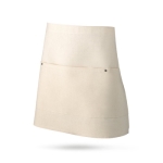 Katoenen canvas keukenschort bedrukken 260 g/m2 Multipocket kleur naturel