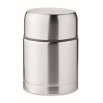 Roestvrijstalen lunchpot met schroefdeksel 800ml Inox Lunch kleur mat zilver