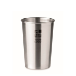 Roestvrijstalen beker van 350 ml, gegraveerd met Picnic-logo kleur mat zilver weergave met bedrukking