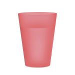Herbruikbaar plastic evenementenbeker 300 ml kleur doorzichtig rood