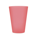 Herbruikbaar plastic evenementenbeker 300 ml kleur doorzichtig rood