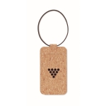Kurken kofferlabels bedrukken met logo Cork kleur beige hoofdweergave vierde weergave