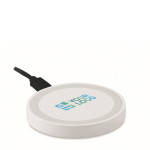 Cirkelvormige verlichte draadloze oplader bedrukken Basepad Ultra kleur wit weergave met bedrukking