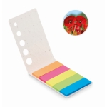 Notitieboekje met sticknotes en klaverrooszaadjes Plant Seed kleur wit