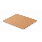 Rechthoekige kurk muismat met logo Nature kleur beige