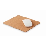 Rechthoekige kurk muismat met logo Nature kleur beige tweede weergave