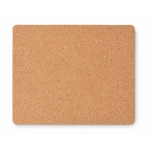 Rechthoekige kurk muismat met logo Nature kleur beige derde weergave