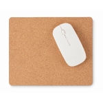 Rechthoekige kurk muismat met logo Nature kleur beige vierde weergave